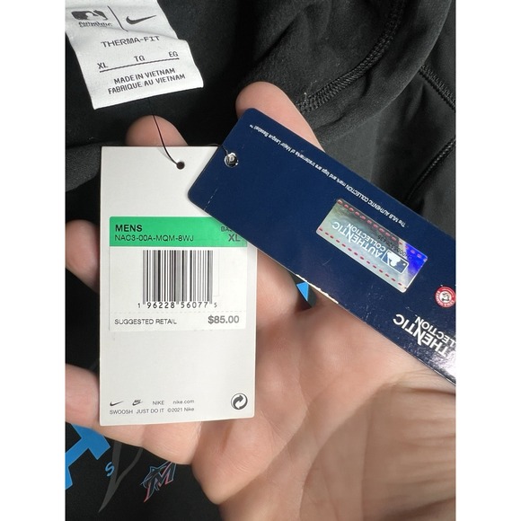 New! Nike Therma Fit Miami Marlins Baseball MLB Hoodie Hoody Sweatshirt XL NWT - Picture 4 of 5